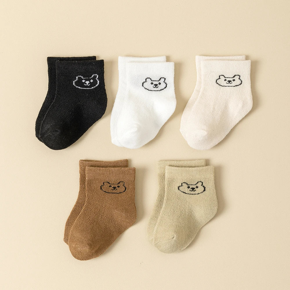 Lot de 5 paires de chaussettes pour bébé à motifs de dessins animés