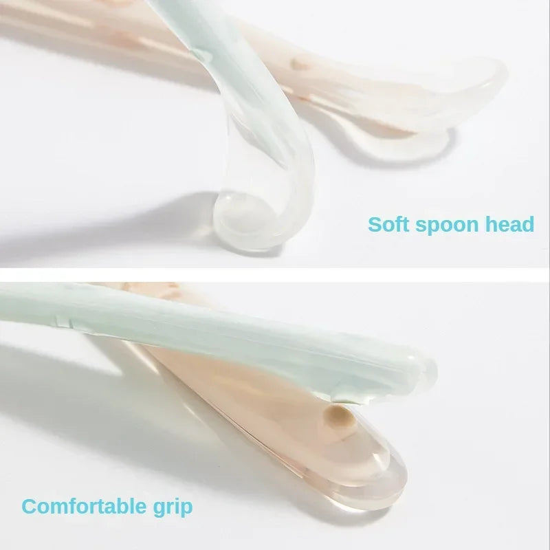 Cuillère en silicone souple pour bébé Cuillère d'alimentation