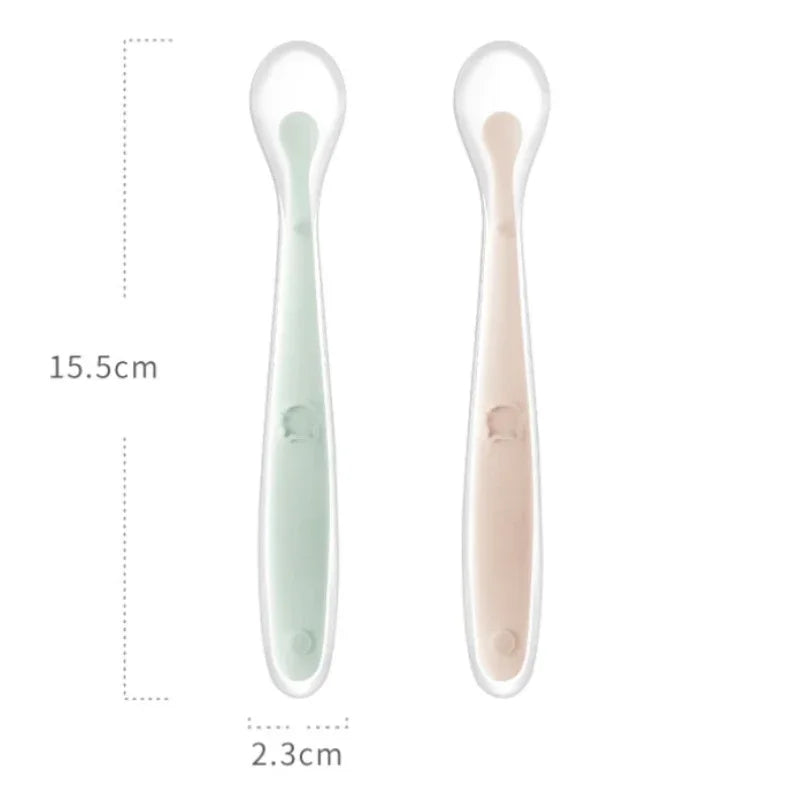 Cuillère en silicone souple pour bébé Cuillère d'alimentation