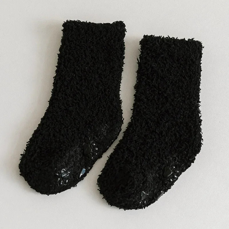 Chaussettes d'hiver épaisses pour nouveau-nés ur enfants antidérapantes