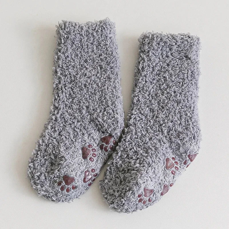 Chaussettes d'hiver épaisses pour nouveau-nés ur enfants antidérapantes