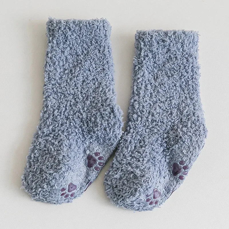 Chaussettes d'hiver épaisses pour nouveau-nés ur enfants antidérapantes