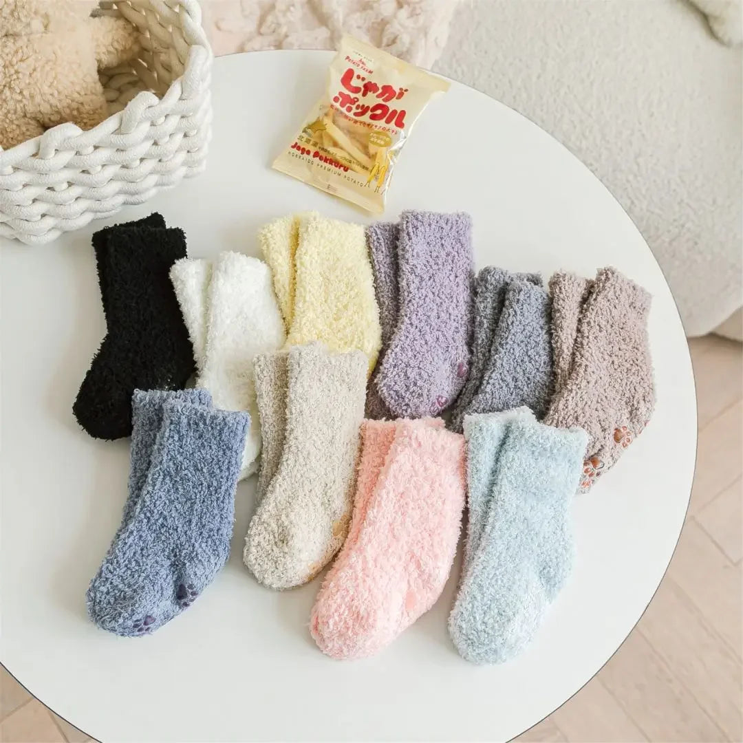 Chaussettes d'hiver épaisses pour nouveau-nés ur enfants antidérapantes