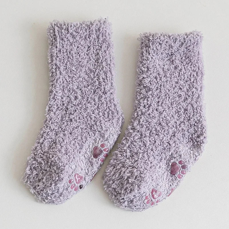 Chaussettes d'hiver épaisses pour nouveau-nés ur enfants antidérapantes