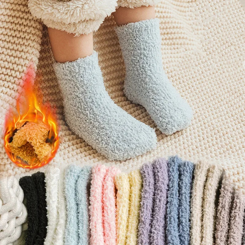 Chaussettes d'hiver épaisses pour nouveau-nés ur enfants antidérapantes