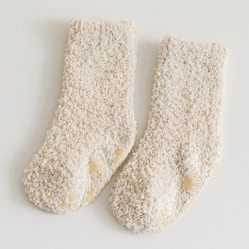 Chaussettes d'hiver épaisses pour nouveau-nés ur enfants antidérapantes